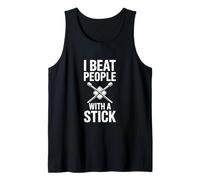 Funny I Beat People with A Stick Saying Drummer Tank Top