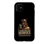 Funny I Came for The Horses Stayed for Chaos Race Day Art Case for iPhone 11