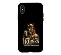 Funny I Came for The Horses Stayed for Chaos Race Day Art Case for iPhone X/XS
