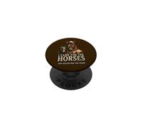 Funny I Came for The Horses Stayed for Chaos Race Day Art PopSockets Adhesive PopGrip