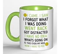 Funny 'I Came, I Saw, I Forgot' Coffee Mug - Humorous Gift for Men & Women, Perfect for Birthday Gifts, Christmas Presents & Office White Elephant (Green)