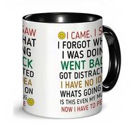 Funny 'I Came, I Saw, I Forgot' Coffee Mug - Humorous Gift for Men & Women, Perfect for Birthday Gifts, Christmas Presents & Office White Elephant (Black-Colorful Text)