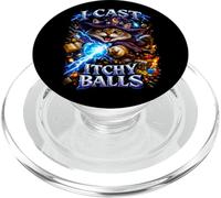 Funny I Cast Itchy Balls Wizard Cat Meme Fantasy Humor PopSockets PopGrip for MagSafe