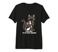 Funny I Cast Lines My Cat Casts Judgment Fishing Premium T-Shirt