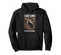 Funny I Cast Lines My Cat Casts Judgment Fishing Pullover Hoodie