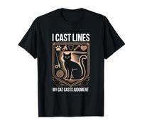 Funny I Cast Lines My Cat Casts Judgment Fishing T-Shirt