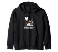 Funny I Cast Lines My Cat Casts Judgment Fishing Zip Hoodie