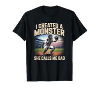Funny I Created A Monster She Calls Me Dad Softball T-Shirt