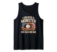 Funny I Created A Monster She Calls Me Dad Softball Tank Top