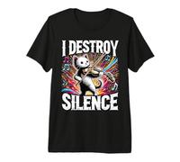 Funny I Destroy Silence Orchestra Violin Cat Playing Viola Premium T-Shirt