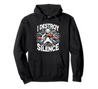 Funny I destroy silence Orchestra Violin Cat Playing Viola Pullover Hoodie