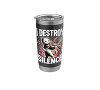 Funny I Destroy Silence Orchestra Violin Cat Playing Viola Stainless Steel Insulated Tumbler
