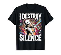 Funny I destroy silence Orchestra Violin Cat Playing Viola T-Shirt