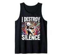 Funny I Destroy Silence Orchestra Violin Cat Playing Viola Tank Top