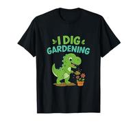 Funny I Dig Gardening Dino Plant Lover Print T-Shirt