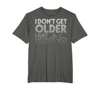 Funny I Don't Get Older Bicycle Cyclist T-Shirt, Men's Big and Tall, Asphalt Grey, 5X Tall