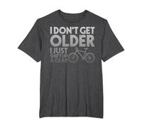 Funny I Don't Get Older Bicycle Cyclist T-Shirt, Men's Big and Tall, Dark Heather Grey, 4X Tall