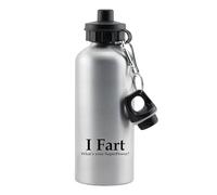 Funny “I Fart What’s Your Superpower?” Coffee Mug - Humorous Gift for Men, Women, Friends, Dad, Mom, Brother, sister, Aluminium 500 ml Water Bottle sports bottle. (Silver)