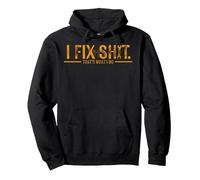 Funny I Fix Shit That's What I Do Vintage Pullover Hoodie, Adult Unisex, Black, Small