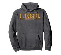 Funny I Fix Shit That's What I Do Vintage Pullover Hoodie, Adult Unisex, Dark Heather Grey, Medium