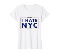 Funny I Hate NYC Tshirt New York City Problems Value Graphic T-Shirt, Women, White, XS