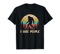 Funny I Hate People Bigfoot t shirts Sasquatch Girl gift T-Shirt