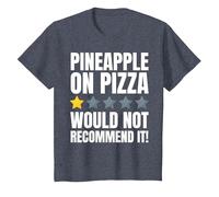 Funny I Hate Pineapple Pizza Hater and Pizzeria T-Shirt, Youth, Heather Blue, 4T