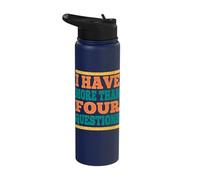 Funny I Have More Than Four Questions Passover Kids Stainless Steel Insulated Water Bottle