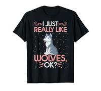 Funny I Just Really Like Wolves Ok Cute Wolf T-Shirt