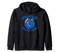 Funny I Like Deep Sea Fishing, Fisherman, Dad, Father's Day Zip Hoodie