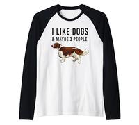 Funny I Like Welsh Springer Spaniel Dogs And Maybe 3 People Raglan Baseball Tee