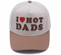 Funny 'I Love Hot Dad' Baseball Cap for Women - Two-Tone Trucker Hat, Adjustable Cotton Hat for Wives & Mums