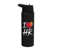 Funny I Love HR Human Resources Sarcastic Office Work Quotes Stainless Steel Insulated Water Bottle