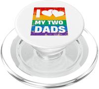 Funny I Love My Two Dads Rainbow Pride LGBT Flag PopSockets PopGrip for MagSafe