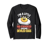 Funny I’m A Little Egg-Stroverted Around Deviled Eggs Long Sleeve T-Shirt
