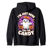 Funny I´m Just Here For The Candy Cute Halloween Zip Hoodie