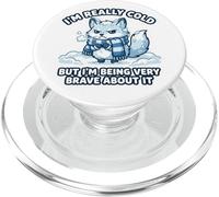 Funny I’m Really Cold But Very Brave About It Arctic Fox PopSockets PopGrip for MagSafe