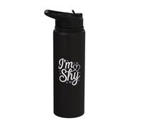Funny I’m Shy Sarcastic Introvert Social Anxiety Art Quotes Stainless Steel Insulated Water Bottle