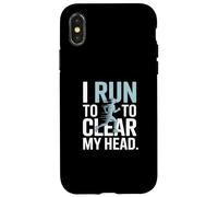 Funny I Run To Clear My Head Runner Quote Case for iPhone X/XS