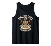 Funny I Sleep Eight Hours A Night Rebellion Retro Skeleton Tank Top