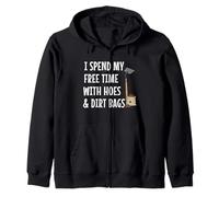 Funny I Spend Free Time with Hoes & Dirt Bags Garden Zip Hoodie