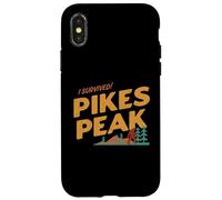 Funny I Survived Pikes Peak Retro Colorado Bigfoot Souvenir Case for iPhone X/XS