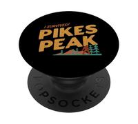 Funny I Survived Pikes Peak Retro Colorado Bigfoot Souvenir PopSockets Adhesive PopGrip
