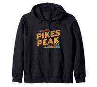 Funny I Survived Pikes Peak Retro Colorado Bigfoot Souvenir Zip Hoodie