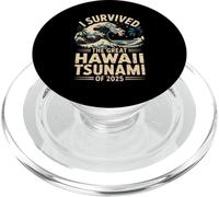 Funny I Survived The Great Hawaii Tsunami Of 2025 PopSockets PopGrip for MagSafe