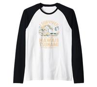 Funny I Survived The Great Hawaii Tsunami of 2025 Raglan Baseball Tee