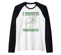 Funny I Survived Trigonometry Math Class School Raglan Baseball Tee