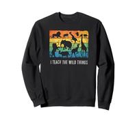 Funny I Teach Jungle Creatures Retro Animal Classroom Sweatshirt