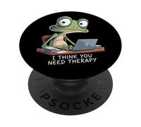 Funny I Think You Need Therapy Cheeky Frog Sarcastic PopSockets Adhesive PopGrip
