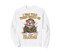 Funny I WAS TOLD THERE BE CRAYONS Soldier Old Vet Military Sweatshirt